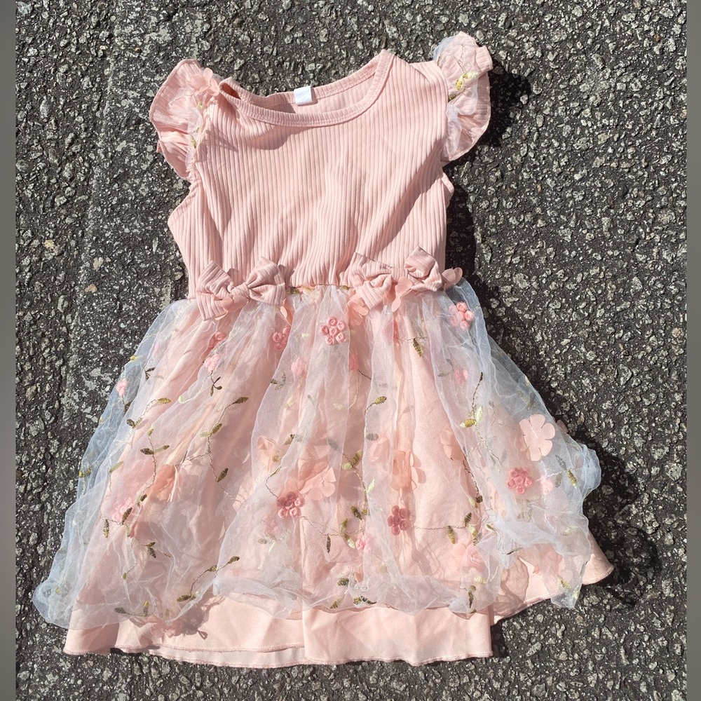 Girls Pink Spring Dress 5-6 y